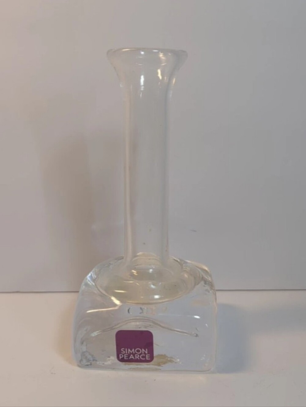 Simon Pearce Hand Blown Glass Woodbury Narrow Bud Vase Clover